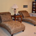 F30. 2 Upholstered chaise longue chairs. 